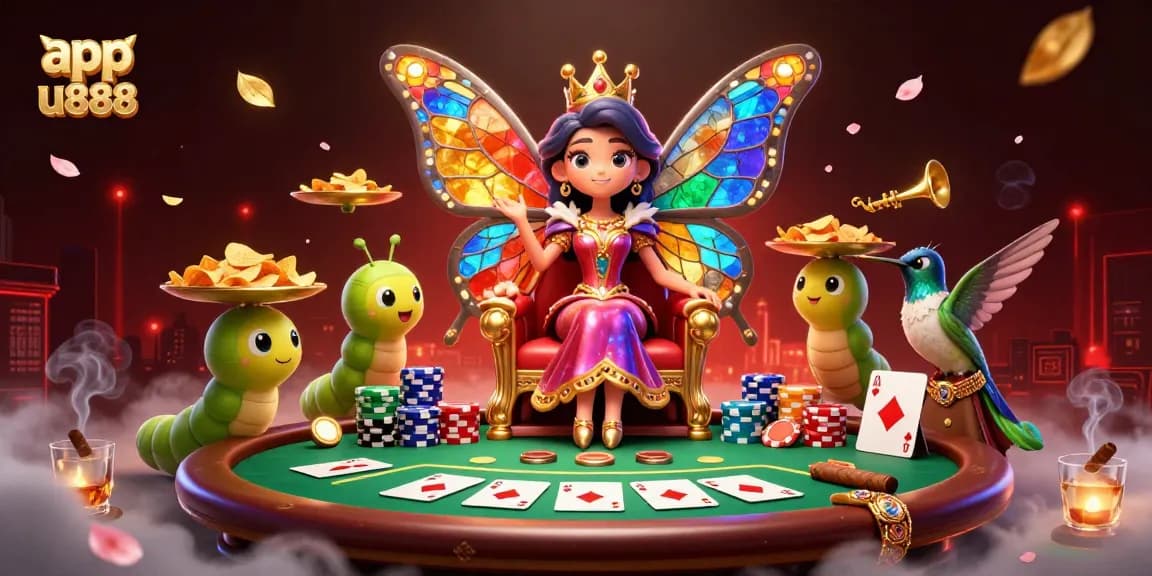 Experience the excitement of app u888 with vibrant characters and rich casino elements in a dazzling 3D scene.