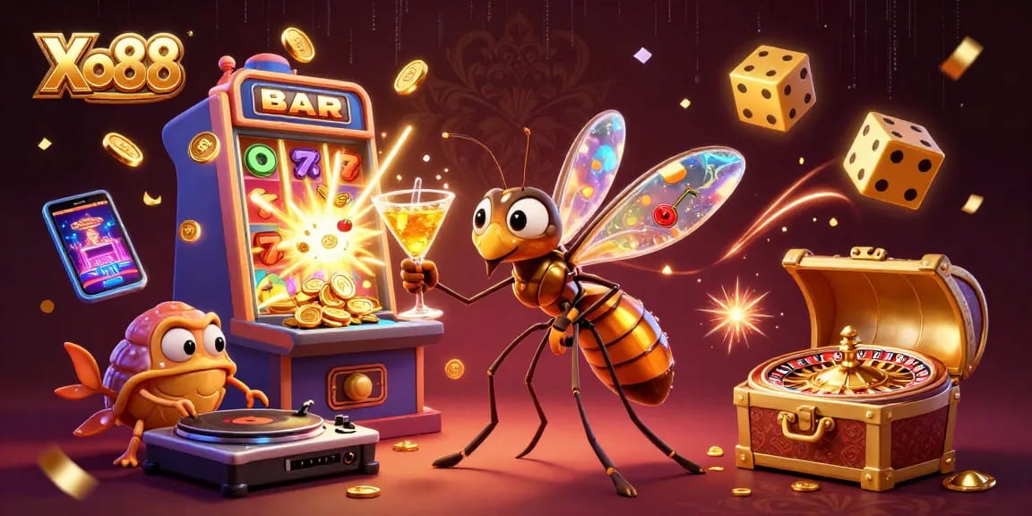 Xo88 immerses players in a vibrant casino experience, featuring unique characters and exhilarating gaming elements.