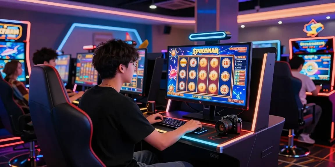 Pengalaman bermain slot spaceman di platform kasino online modern dengan pemain yang antusias dan grafis menarik.