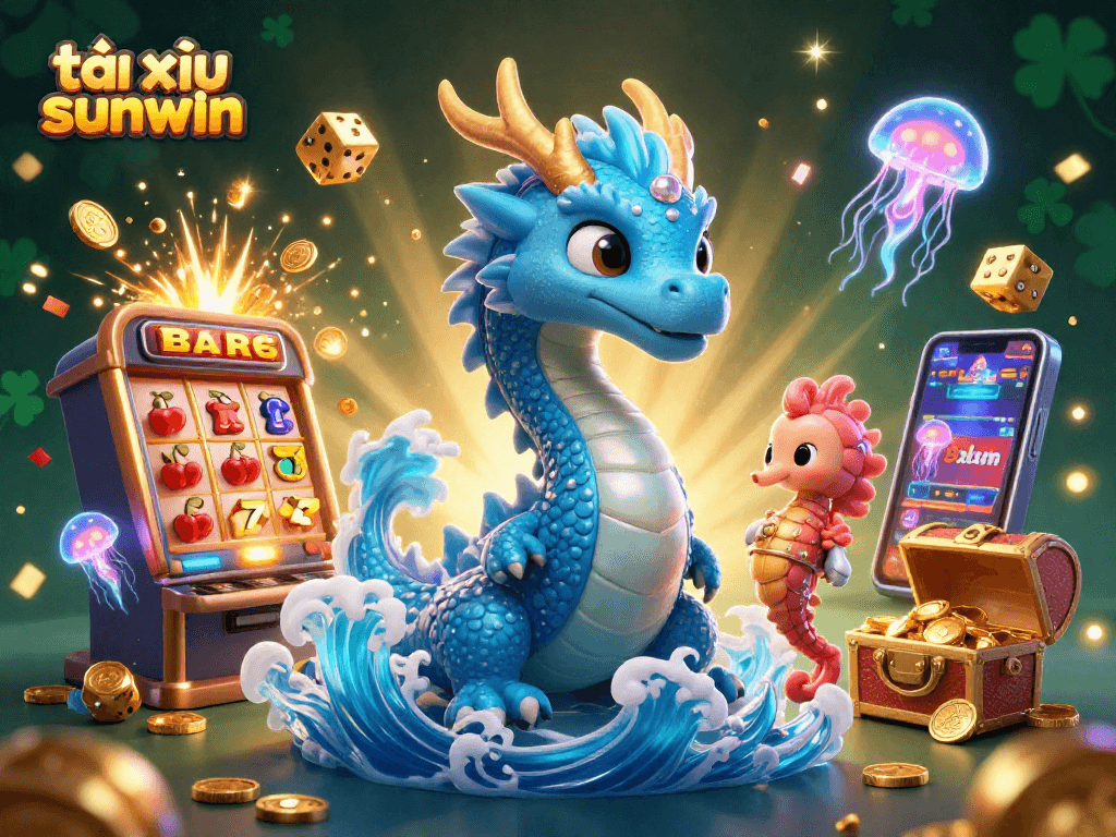 Experience the thrill of tài xỉu sunwin with vibrant characters and dynamic casino elements.