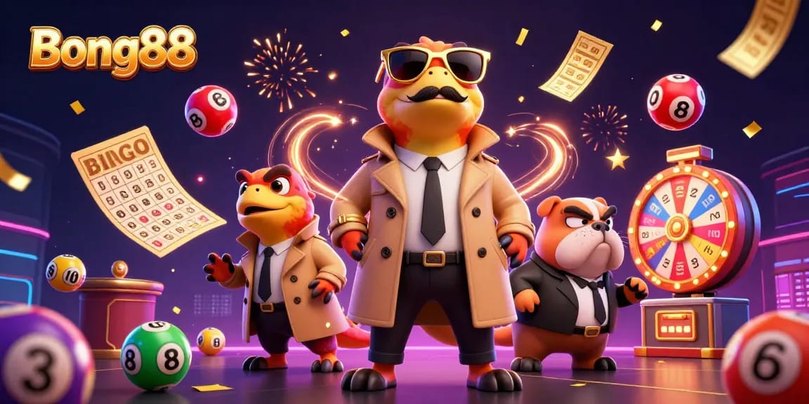 Bong88 raptors entering VIP casino with lottery elements, creating a vibrant gaming atmosphere.