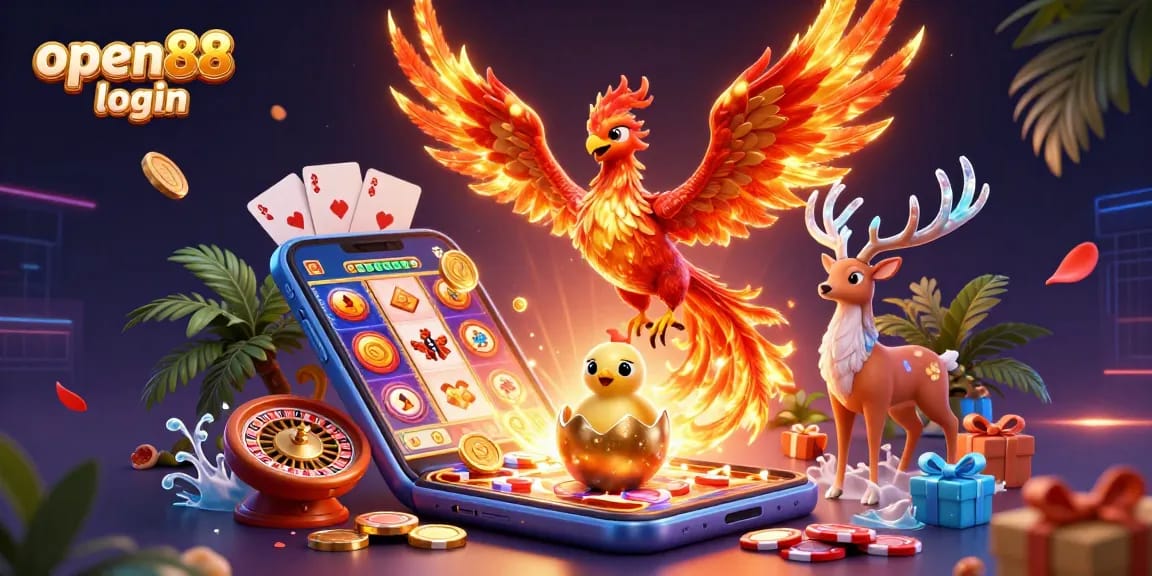 Experience the thrill of gaming with open88 login in a vibrant, dynamic casino scene.