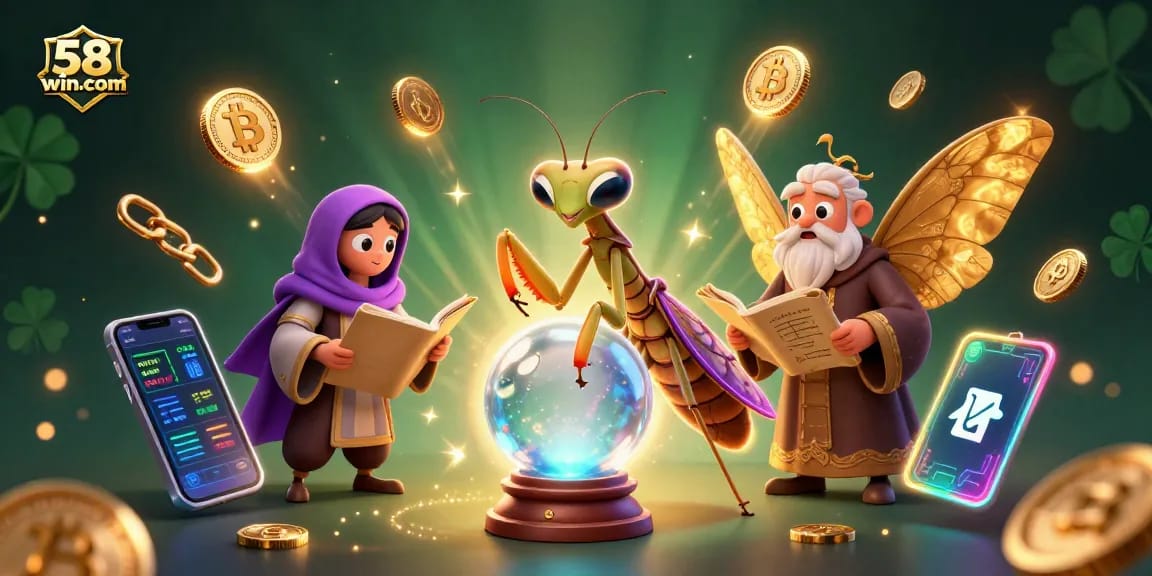Experience thrilling gameplay at 58win com with a vibrant 3D illustration showcasing fortune and charm.