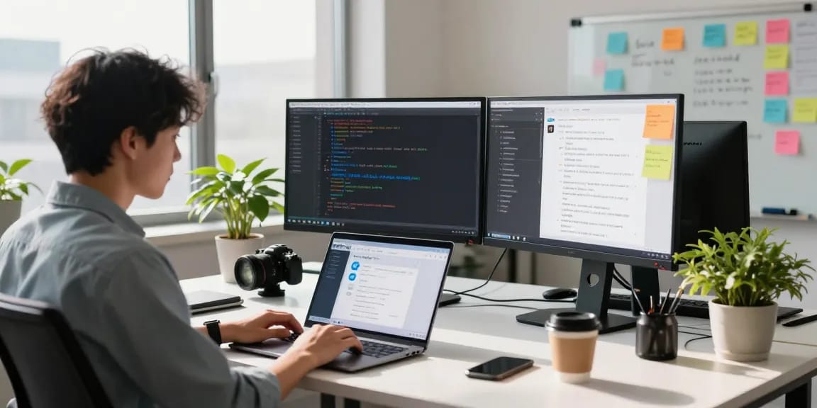 Navigating Telegram中文 interface settings in a modern tech workspace, showcasing productivity and innovation.