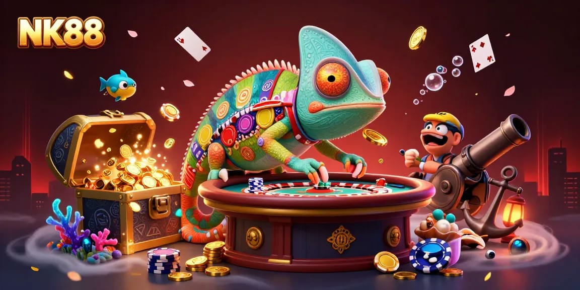 Experience thrilling gameplay at NK88 with the vibrant, multi-themed casino atmosphere.