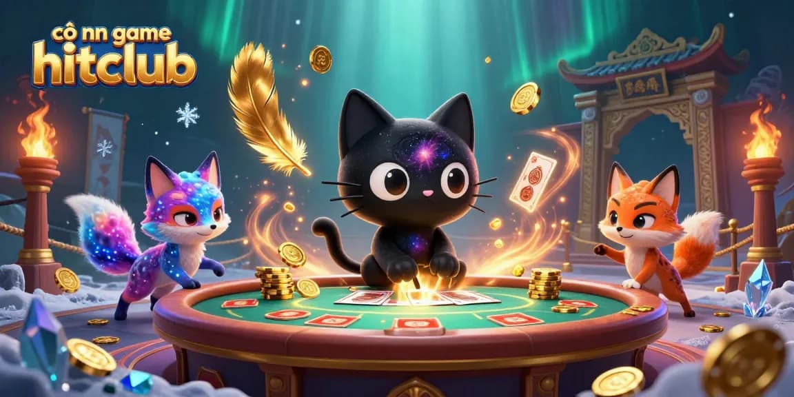 Experience the excitement at cổng game hitclub with a cosmic 3D casino atmosphere filled with vibrant game elements.