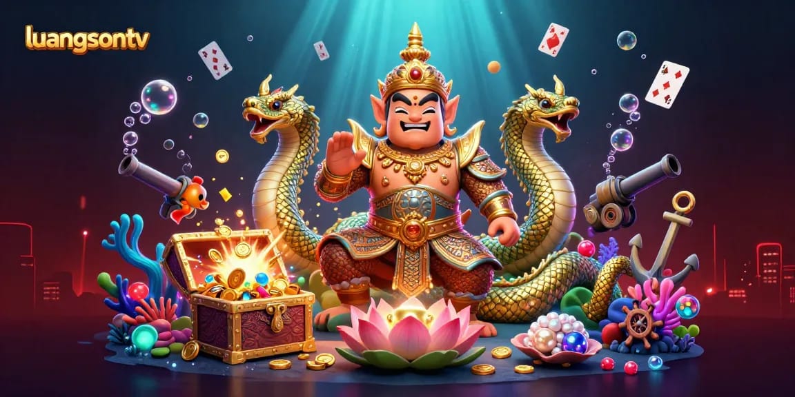Experience live betting excitement on luongsontv with vibrant visuals and engaging elements in a colorful scene.