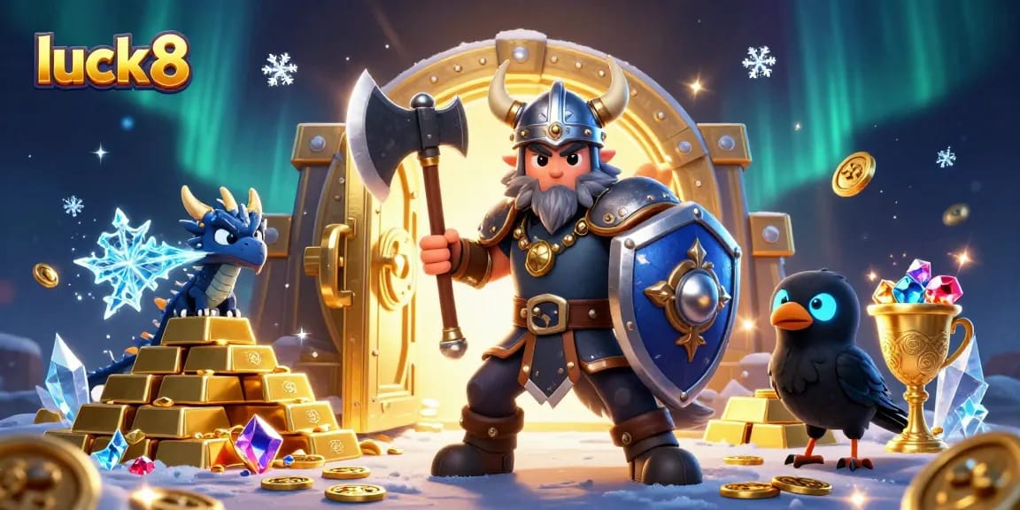 Experience the excitement of luck8 with a vibrant 3D illustration showcasing fantastic gambling elements and characters.