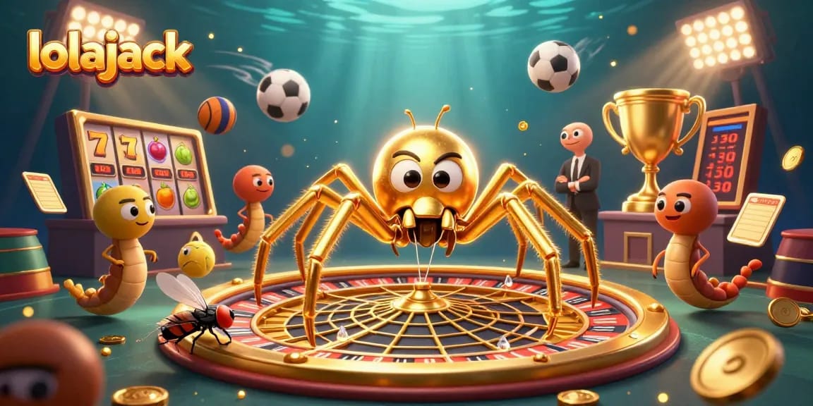 Experience the excitement at lolajack with a vibrant 3D casino scene featuring animated characters and dynamic gaming elements.