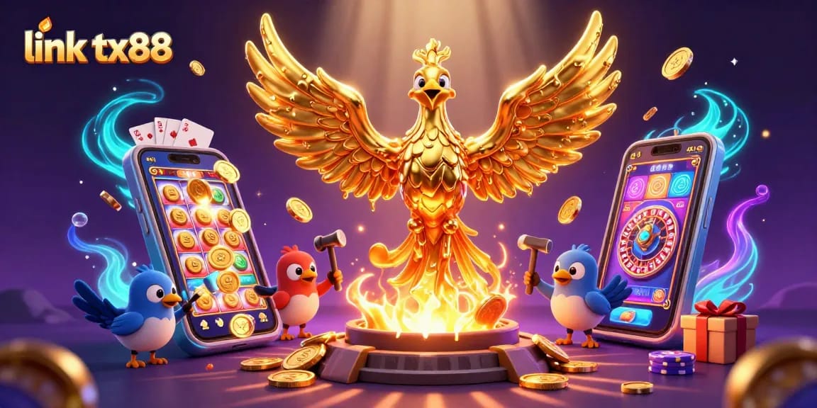 Experience thrilling gameplay with link tx88 as golden coins erupt from dynamic casino elements!
