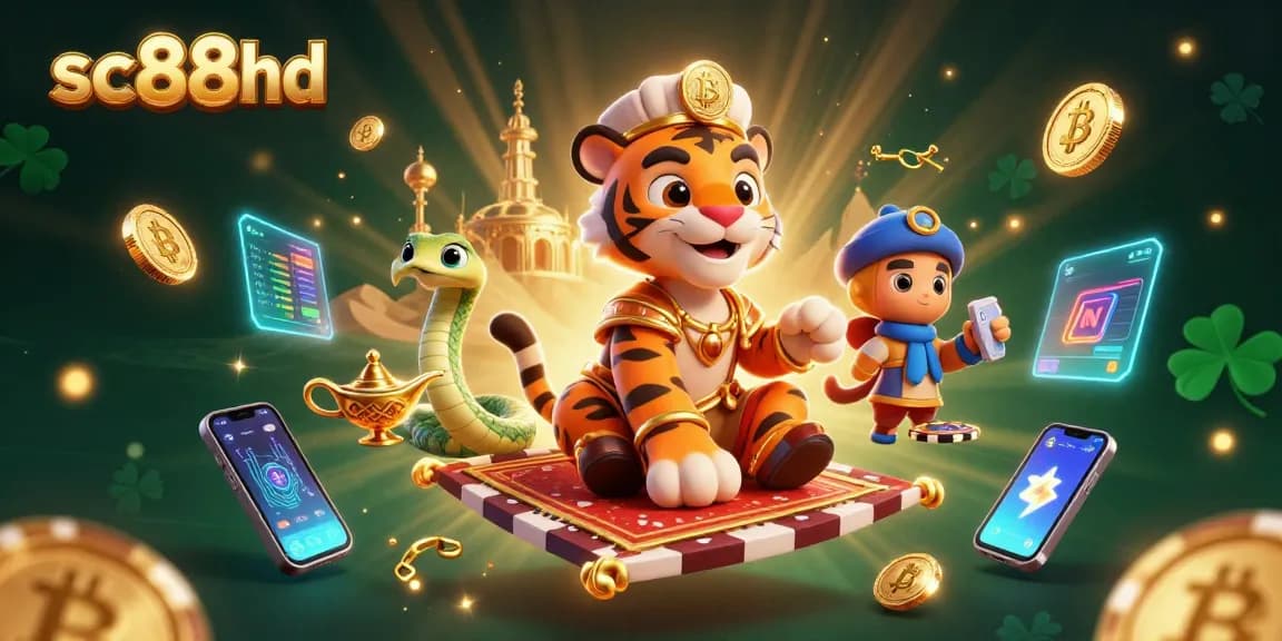 Join the fun with sc88hd's vibrant casino scene featuring a tiger sultan and crypto elements.
