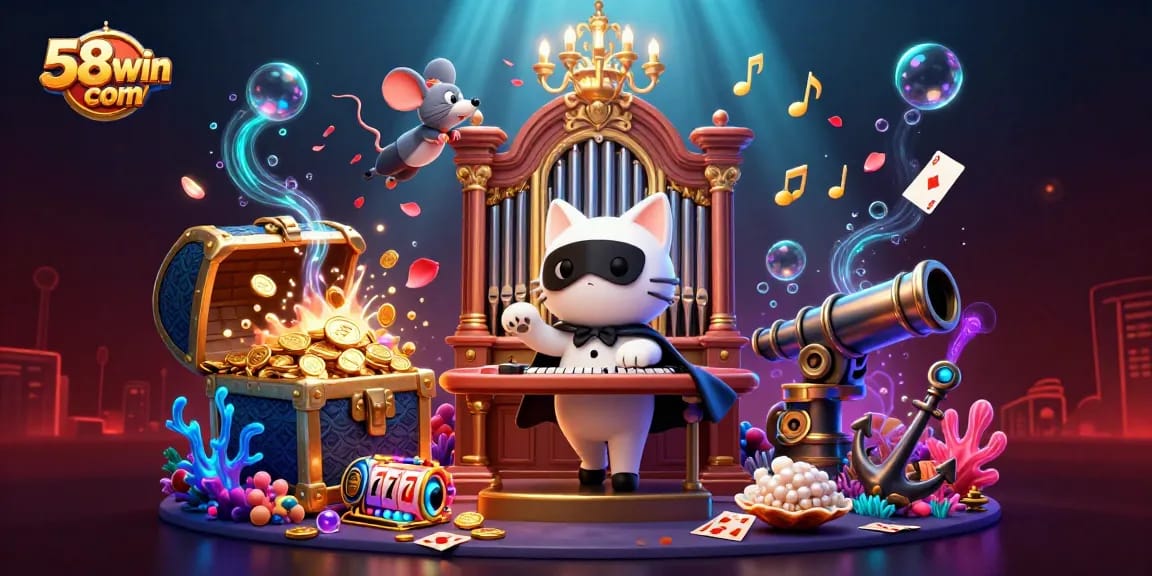 Experience thrilling gaming action at 58win com with colorful game elements and immersive casino atmosphere.