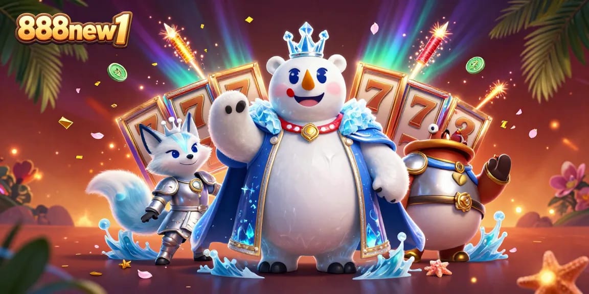Experience exciting wins at 888new1 with playful characters and vibrant slot games