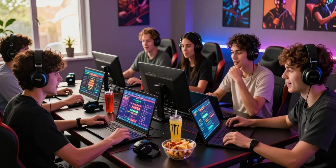 Engaged players enjoying XX88 online gaming experience with vibrant screens and accessories.