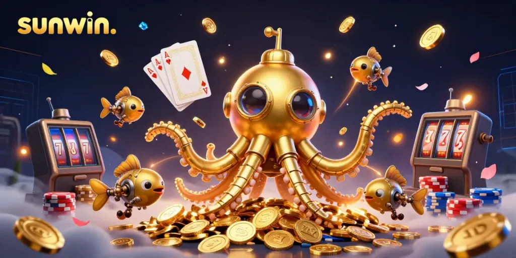 Experience thrilling wins at sunwin. with a dynamic 3D underwater casino scene featuring golden treasures.