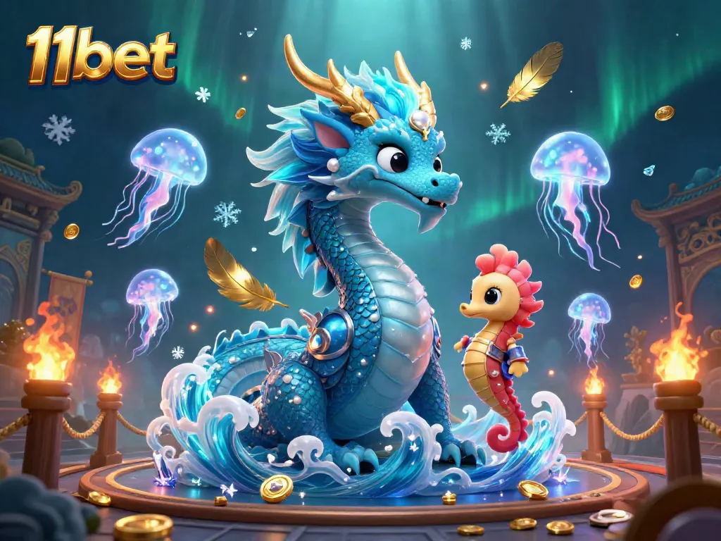 Immerse in thrilling action with 11bet's vivid casino adventure featuring a dragon and knight in a dynamic scene.