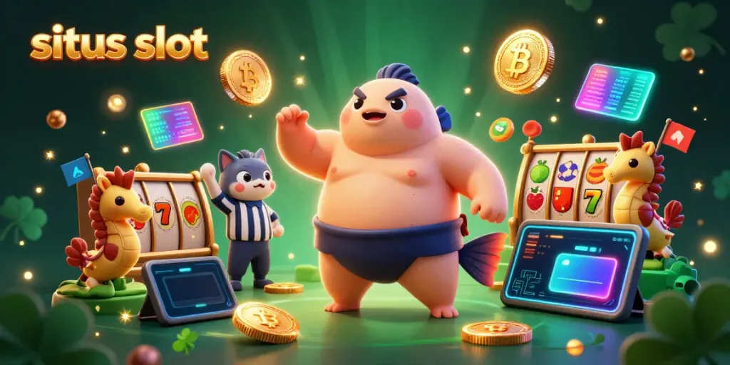 Play exciting slots at situs slot with vibrant characters in an underwater casino setting.