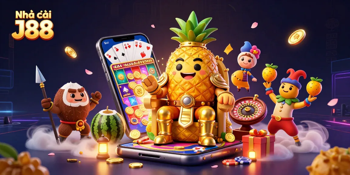 Experience the thrill of gaming at Nhà cái J88 with vibrant characters and exciting casino elements.