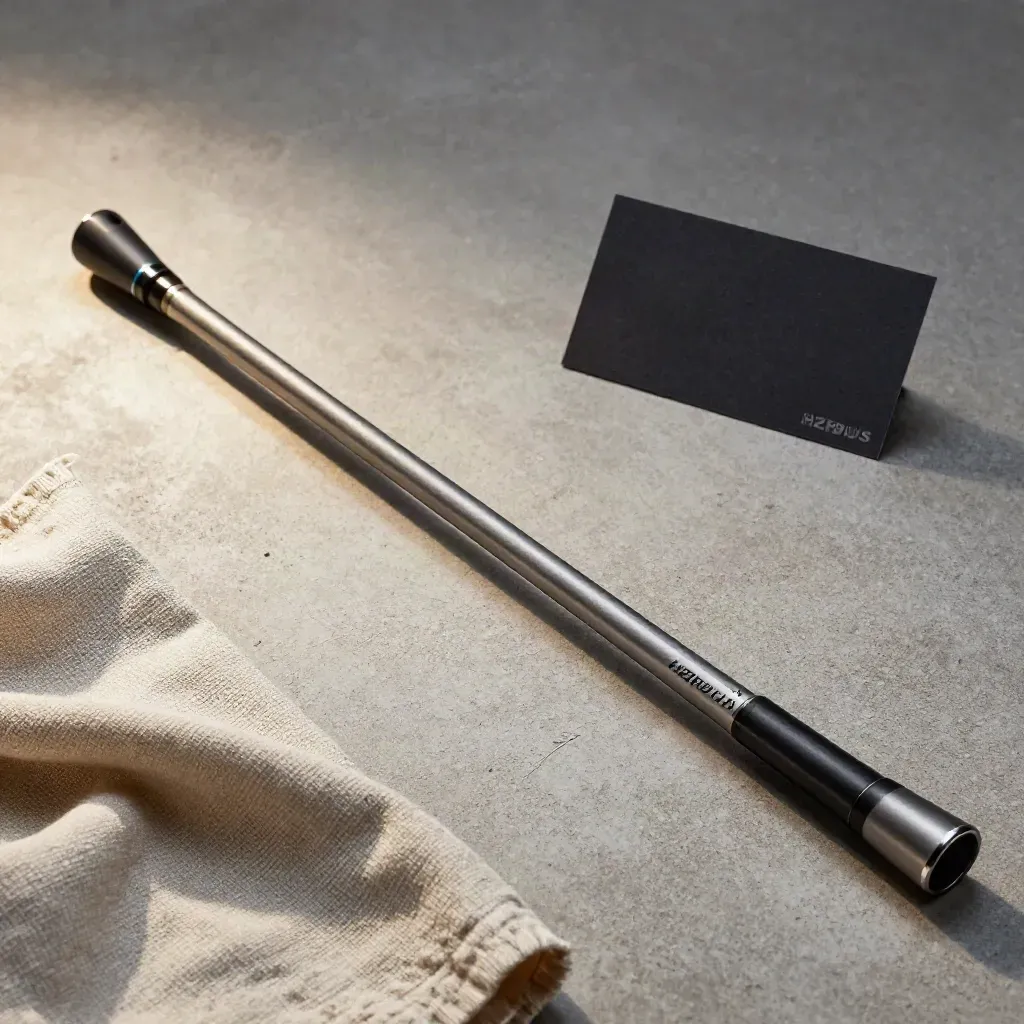 Golfshaft met adapter, ferrule en linnen doek op betonnen ondergrond.