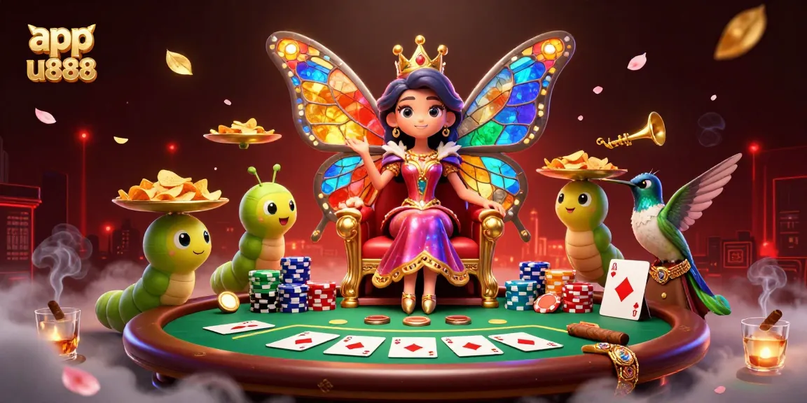 Experience the excitement of app u888 with vibrant characters and rich casino elements in a dazzling 3D scene.