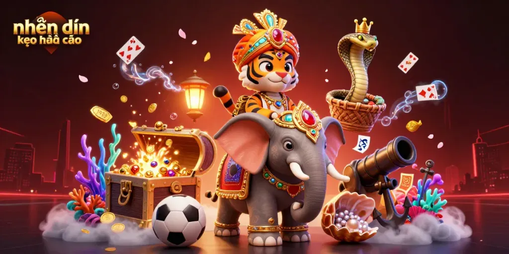 Engage with nhận định kèo nhà cái as a tiger shaman leads a vibrant sports betting scene filled with exciting elements.