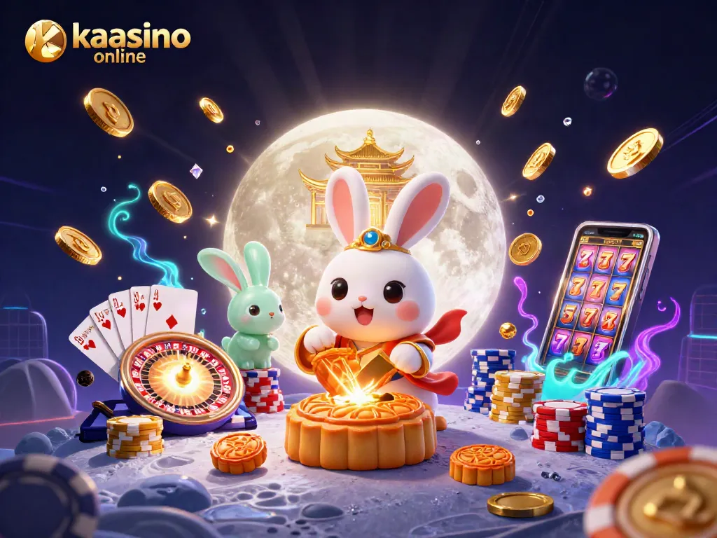 Experience excitement and winnings at kaasino online with a vibrant 3D casino scene filled with game elements.