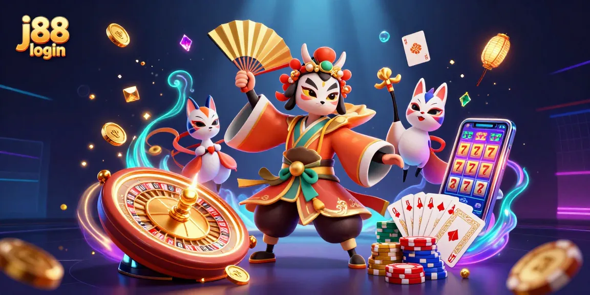 Engage with j88 login for an exciting 3D casino experience featuring dynamic characters and game elements.