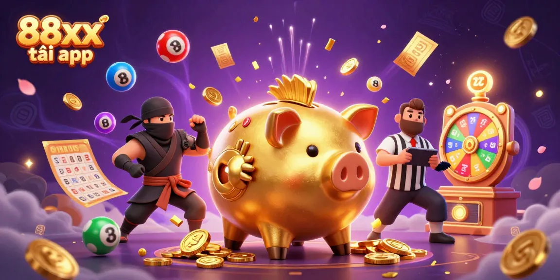 Experience the excitement of 88xx tải app with a colorful casino showdown featuring a sumo wrestler and ninja.