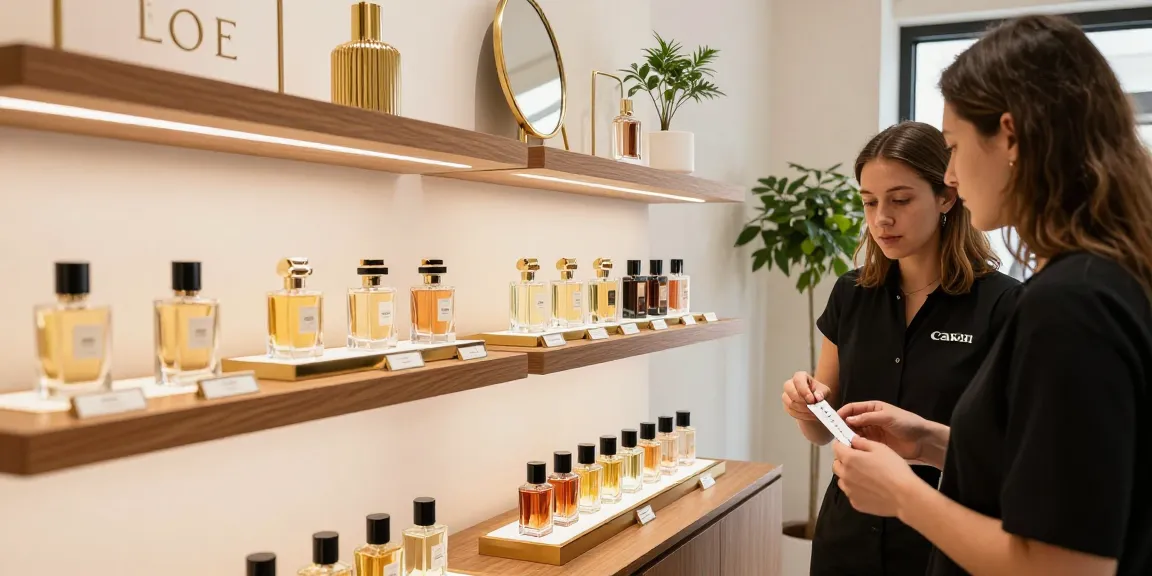 Ontdek onze best sellers parfum in een luxe winkelsetting met elegante flessen en persoonlijke service.