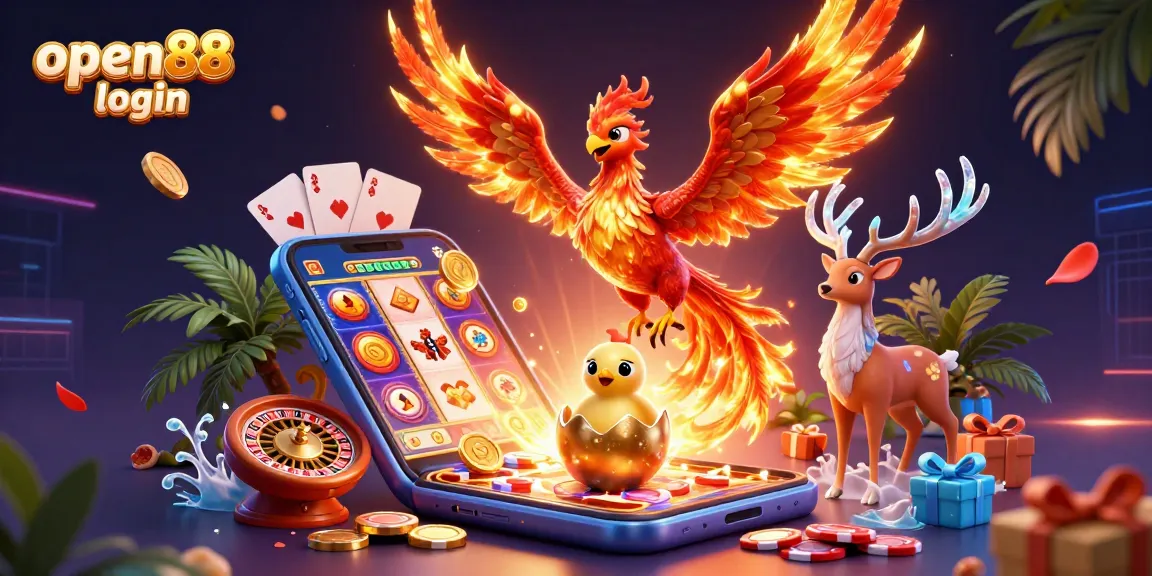 Experience the thrill of gaming with open88 login in a vibrant, dynamic casino scene.